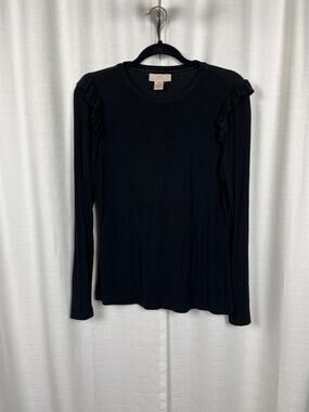 Rachel Parcell Black Ribbed Knit Top Sz.M
